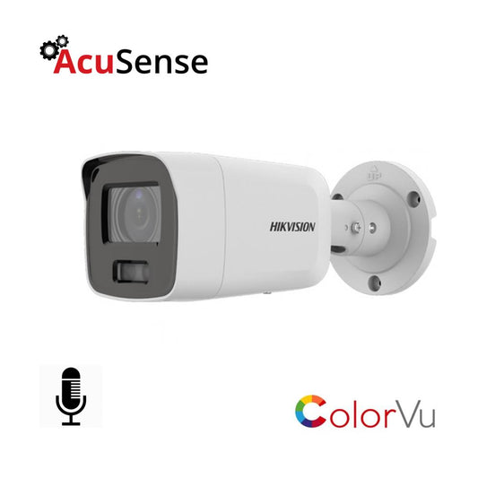 Hikvision 8MP 4K AcuSense ColourVu 2.8mm 40m IR Bullet Camera with Audio DS-2CD2087G2-LU