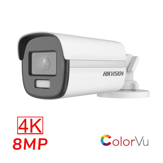 Hikvision 8MP 4K ColorVu POC 2.8mm Fixed Lens HD 40m IR Bullet IP67 Camera DS-2CE12UF3T-E